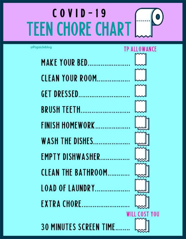 10 Teenager Chore Chart Template Template Monster