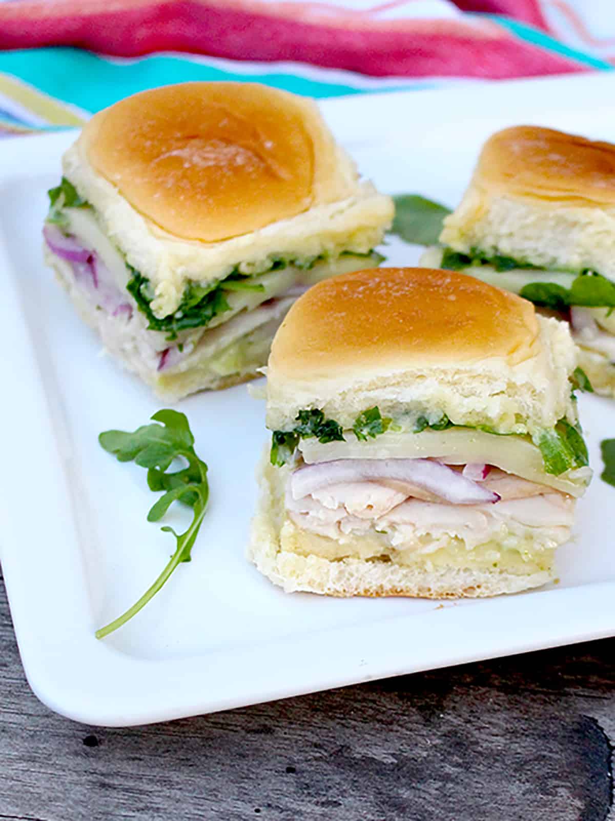 Arugula Provolone Turkey Sandwich Sliders